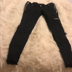 Black jeans with zippers